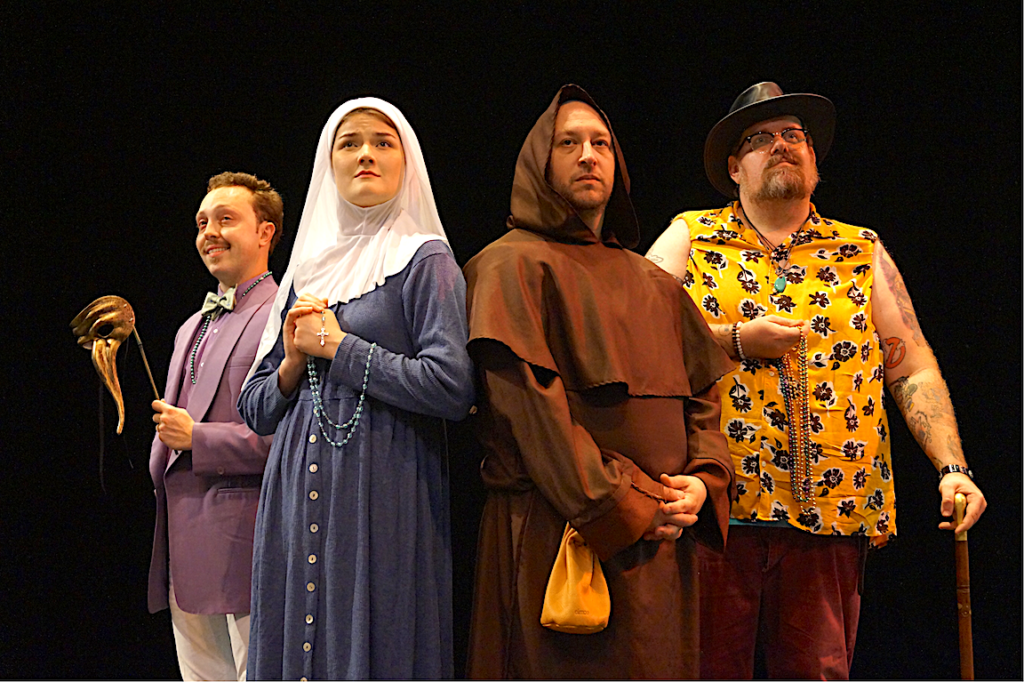 Cast members of 'Measure for Measure' pose for the camera.